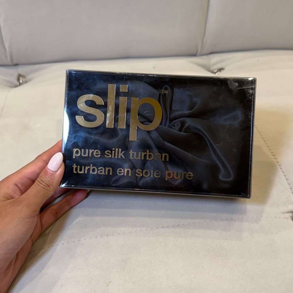 Slip Black Silk Hair Turban